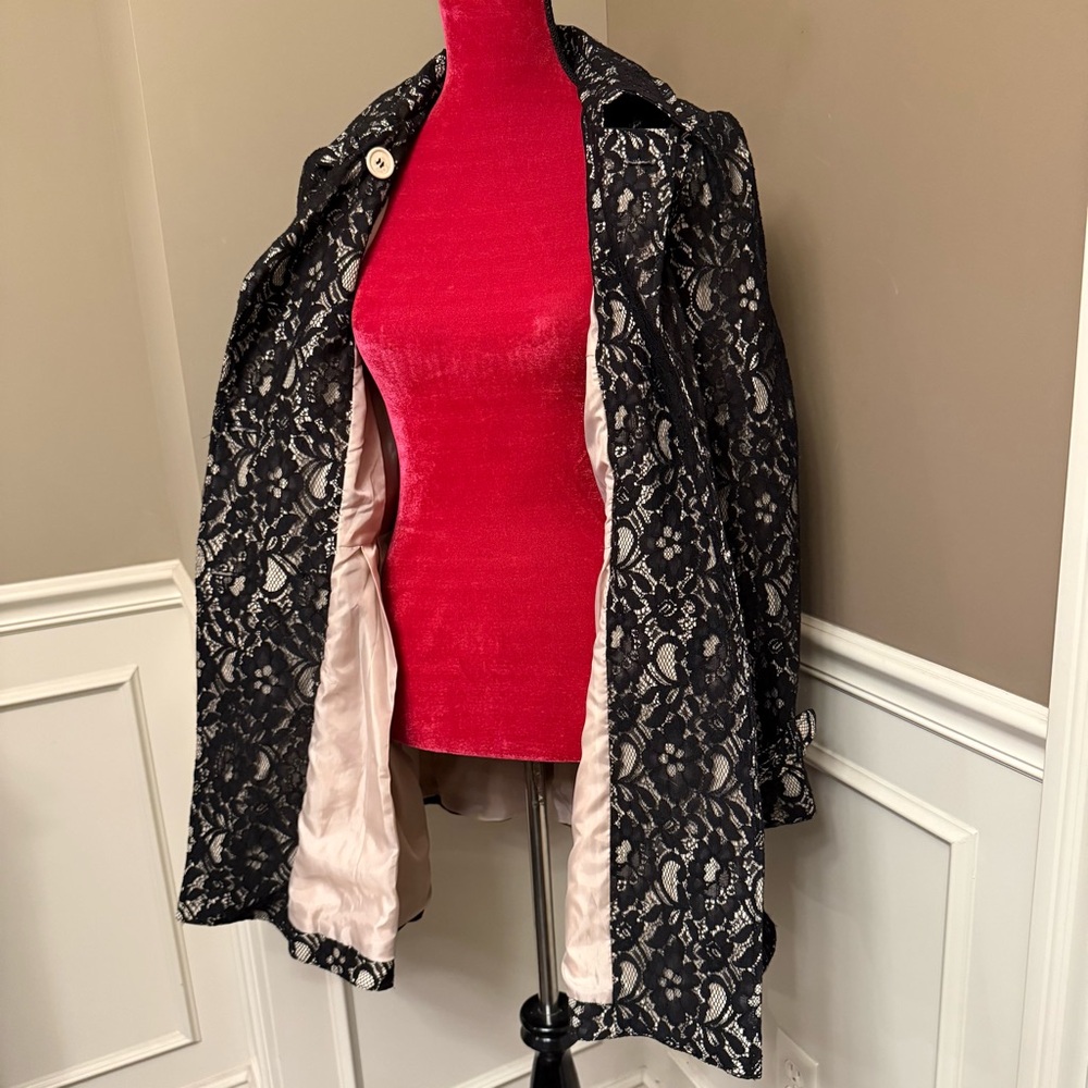 Bebe Black Lace Belted Jacket with Corset Back - Picture 10 of 14